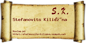 Stefanovits Kiliána névjegykártya